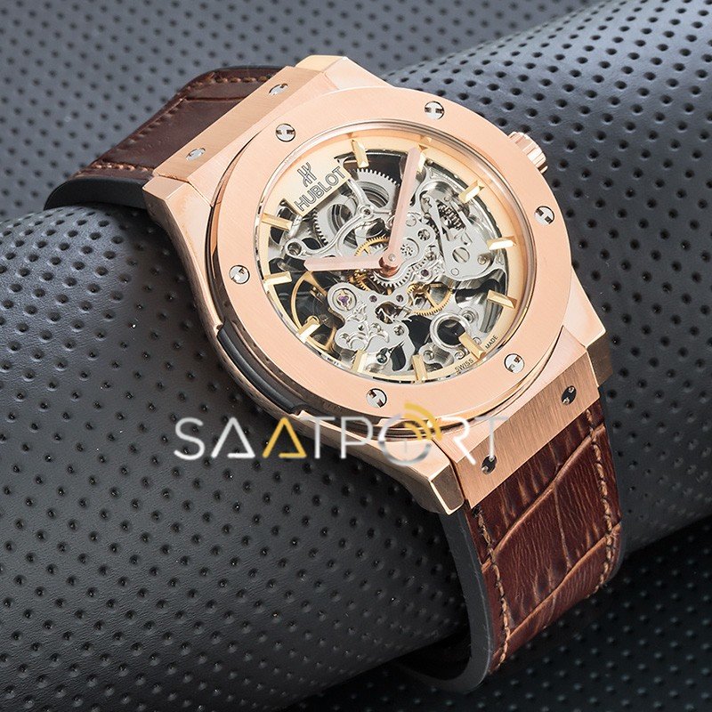 Hublot Skeleton Tourbillon Kahverengi