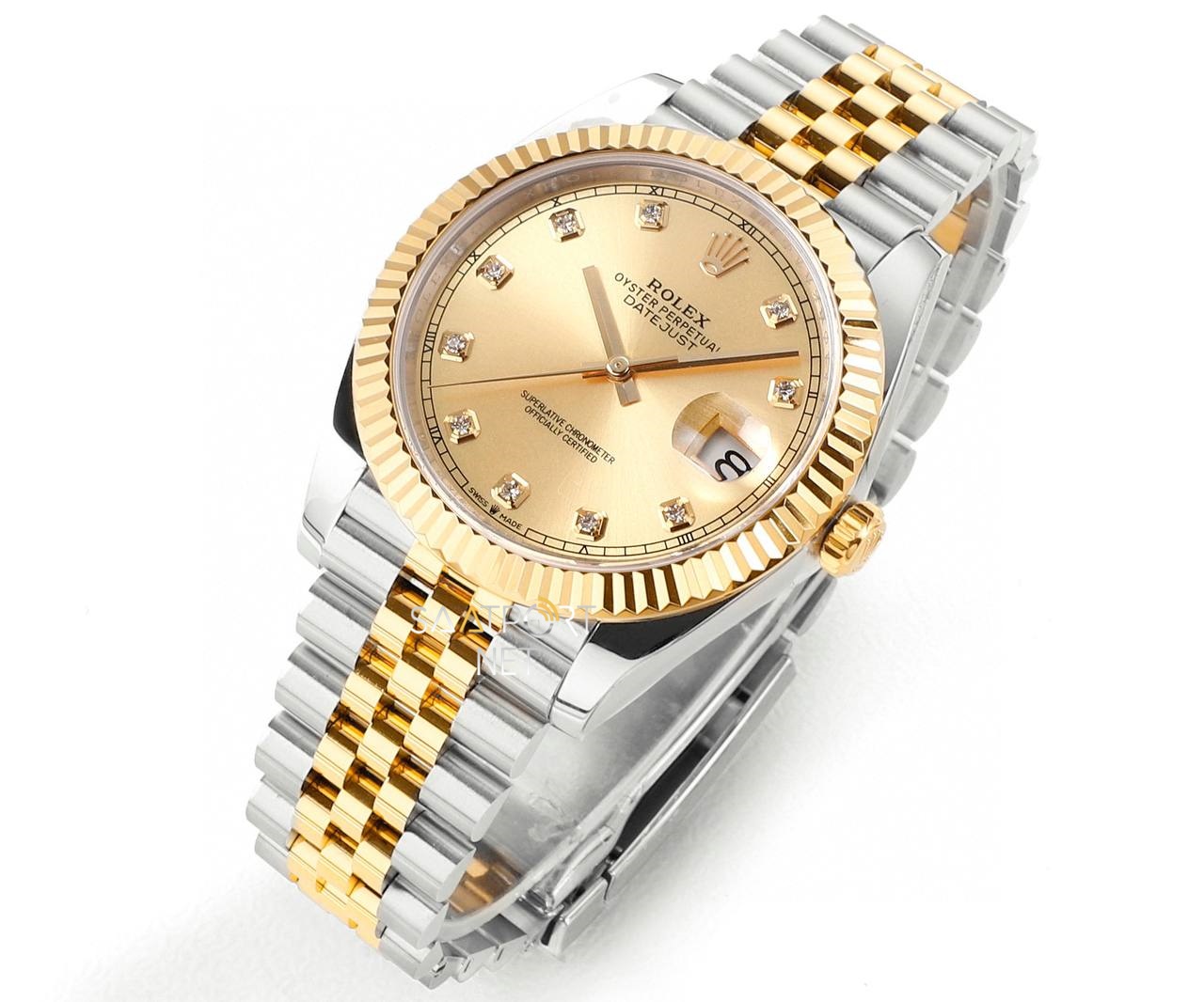 Rolex Datejust 41mm Two Tone Baget Dial 126333 Super Clone Eta