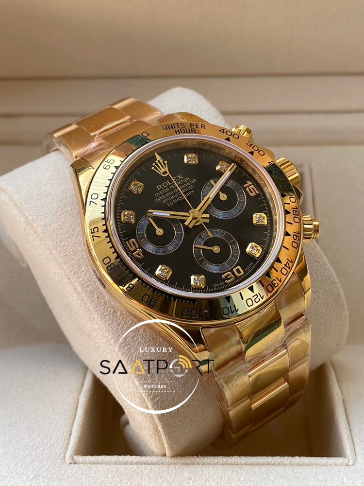 Rolex Cosmograph Daytona 116523 Taşlı Siyah Kadran Super Clone ETA