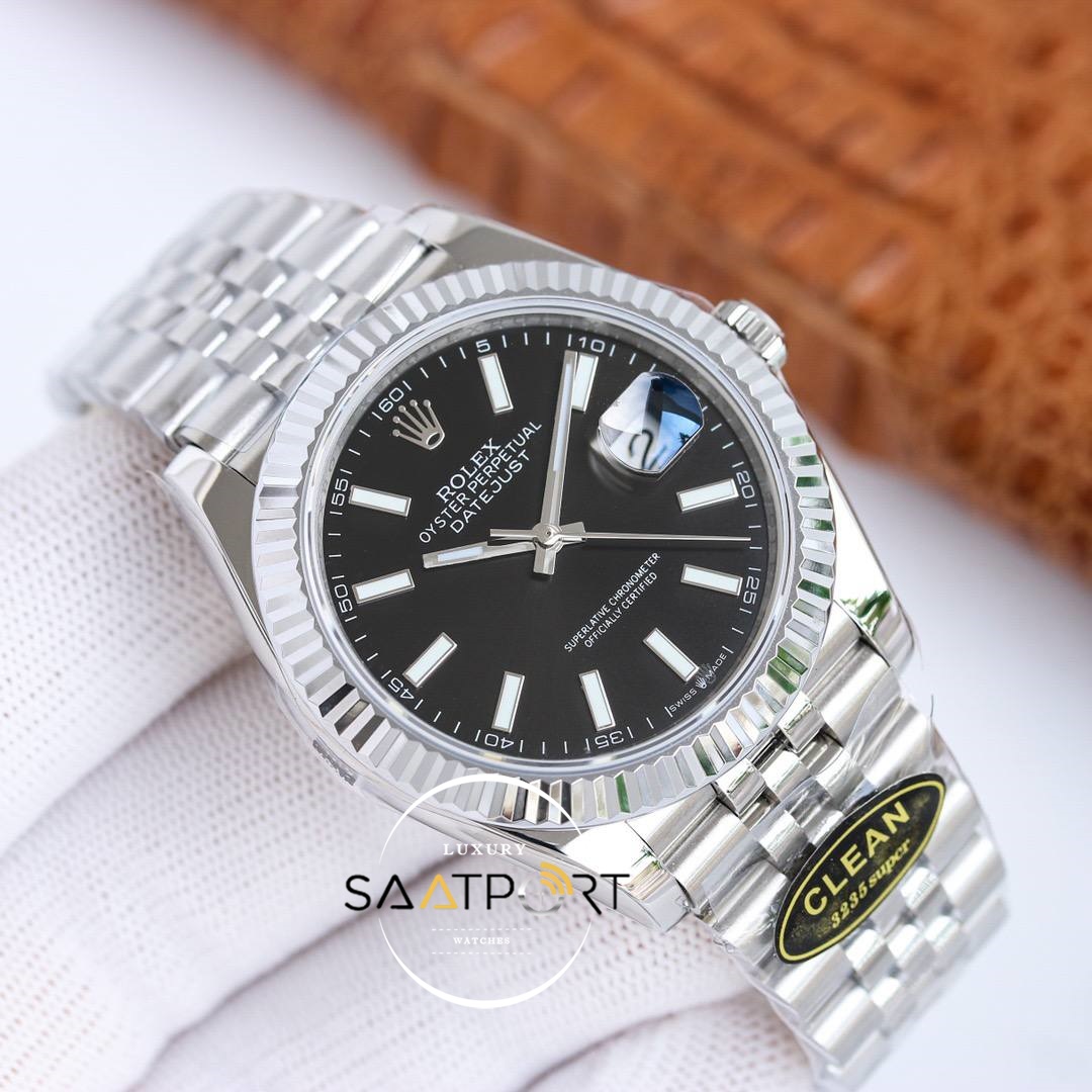 Rolex Datejust 904L Clean Factory 41mm Siyah Kadran 3235 Super Clone ETA