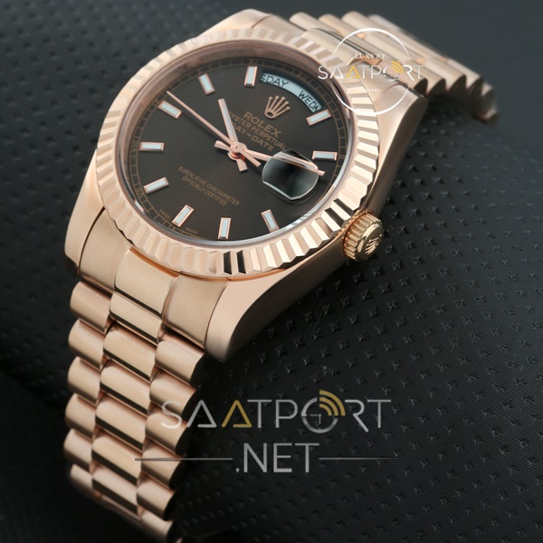 Rolex Day Date Kahverengi Otomatik Takvimli Model