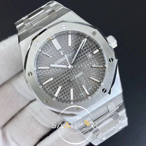 Royal Oak 41mm 15400 SS JF 1-1 Best Edition Gray Textured Dial on SS Bracelet A3120 V5