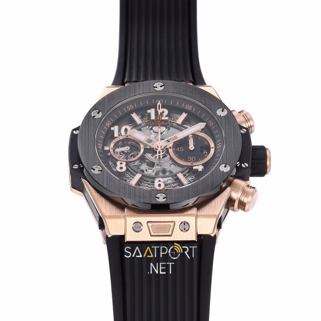 Hublot Big Bang Unico Rose Gold Seramik  İskelet Kadran Super Clone ETA