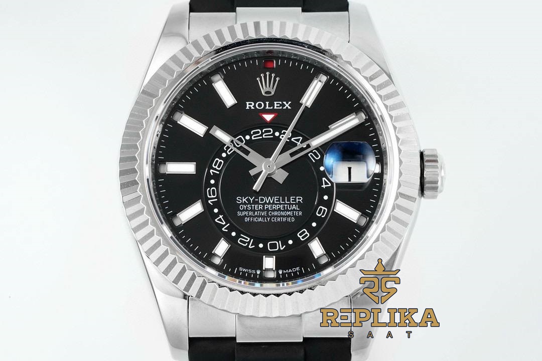 Rolex Sky Dweller 336239 Siyah Kadran 904L Kasa Oysterflex 9002 Super Clone ETA