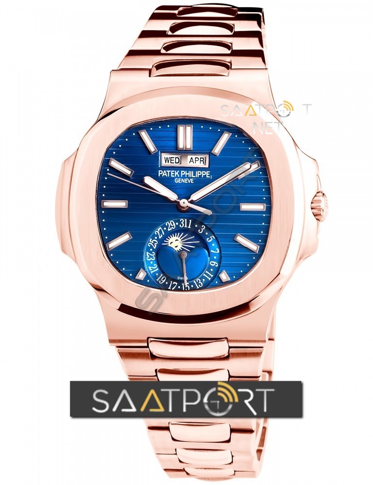 Patek Philippe Nautilus Rose Gold Blue Men's