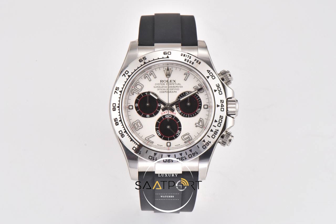 Rolex Daytona 116519 Clean Factory 40 mm Rakamlı Beyaz Kadran Super Clone ETA