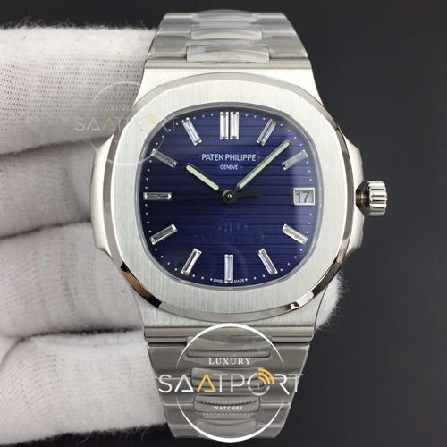 Nautilus Jumbo 5711 PF 1-1 Best Edition 40th Anniversary Blue Dial on SS Bracelet A324 Clone V2