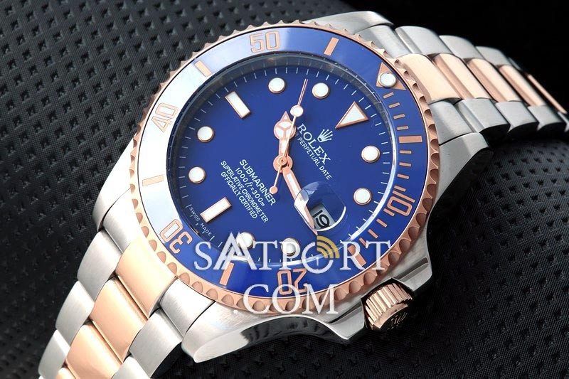 Rolex Submariner Seramik Kırmızı Altın Lacivert