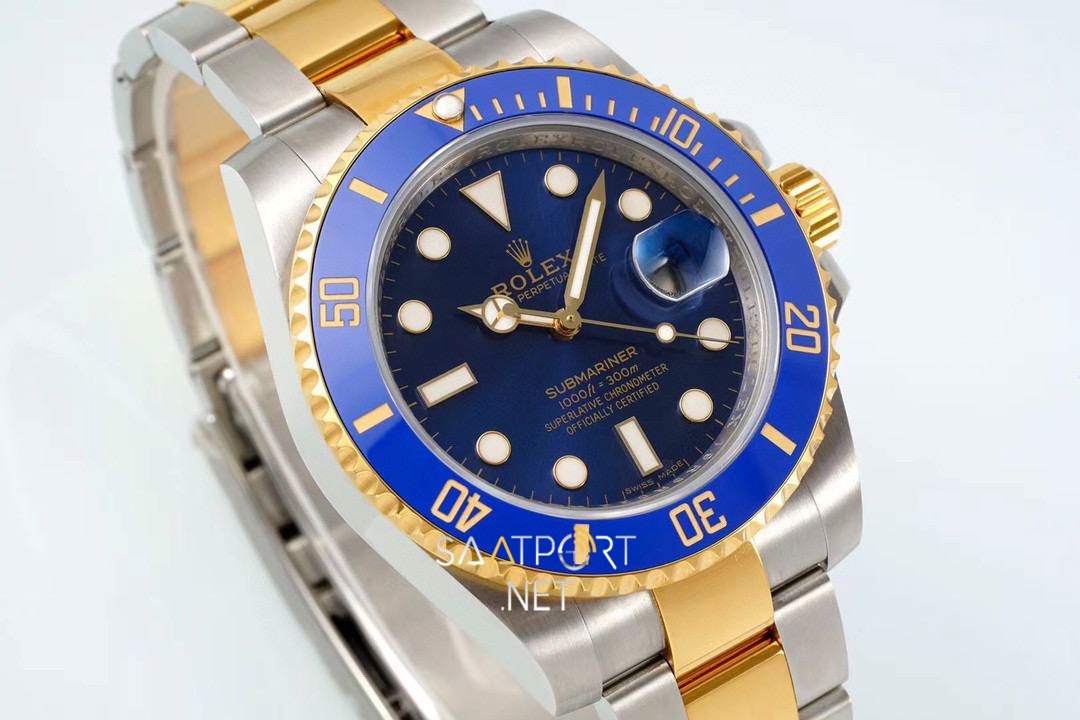 Rolex Submariner 116613LB 18K Two Tone Mavi Kadran Super Clone ETA