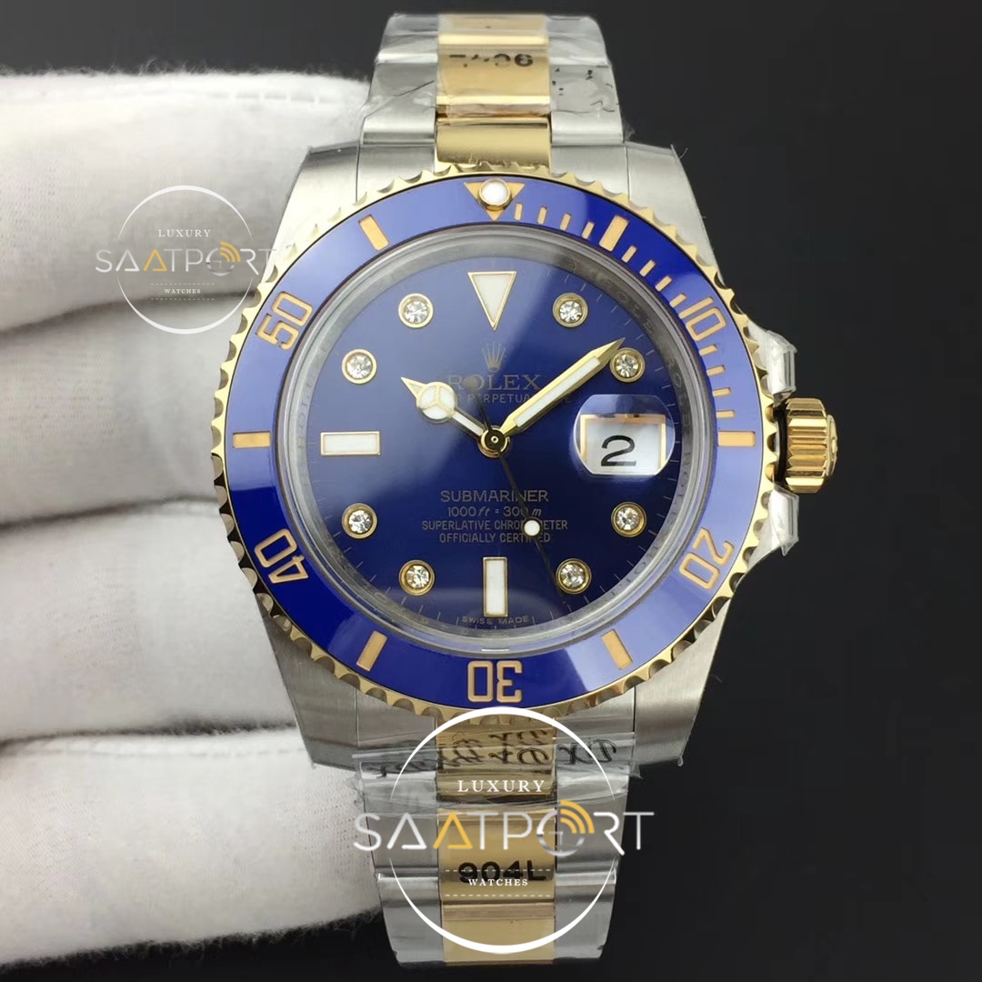 Rolex Submariner 116613 LB GMF 904L  YG Wrapped Blue Dial Diamonds