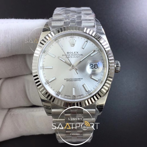 Rolex DateJust 41 126334 904L  Noob 1-1 Best Edition Silver Dial on Jubilee Bracelet 3235