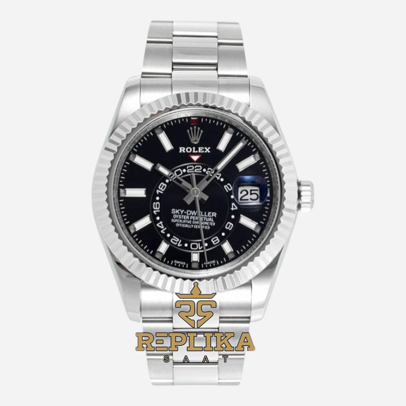 Rolex Sky Dweller 336934 Siyah Kadran 904L Oyster 9002 Super Clone ETA