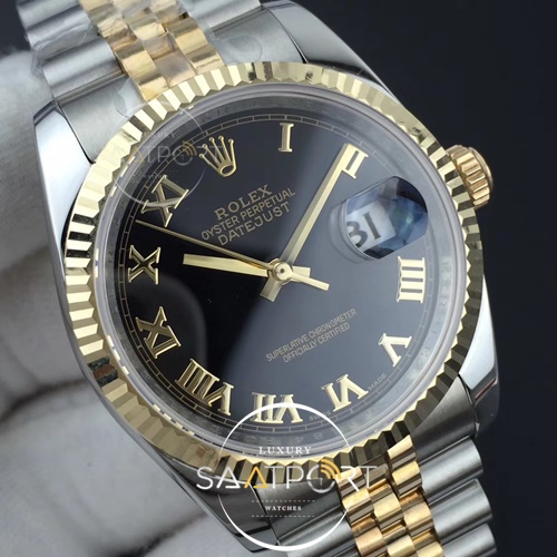 Rolex DateJust 36 mm 116234 GMF 1-1  Black Dial Roman Jubilee Eta Mekanizma Super clon  3235