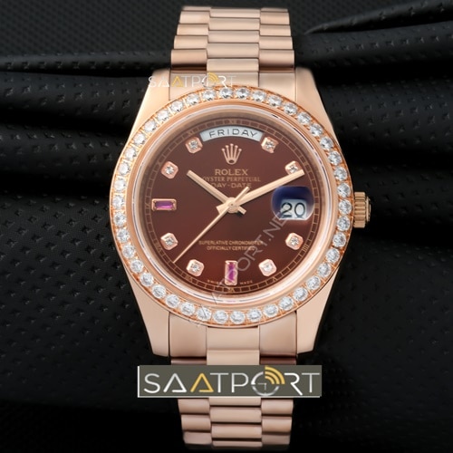 Rolex Day Date 41mm Rose Kasa Unisex Kol Saati