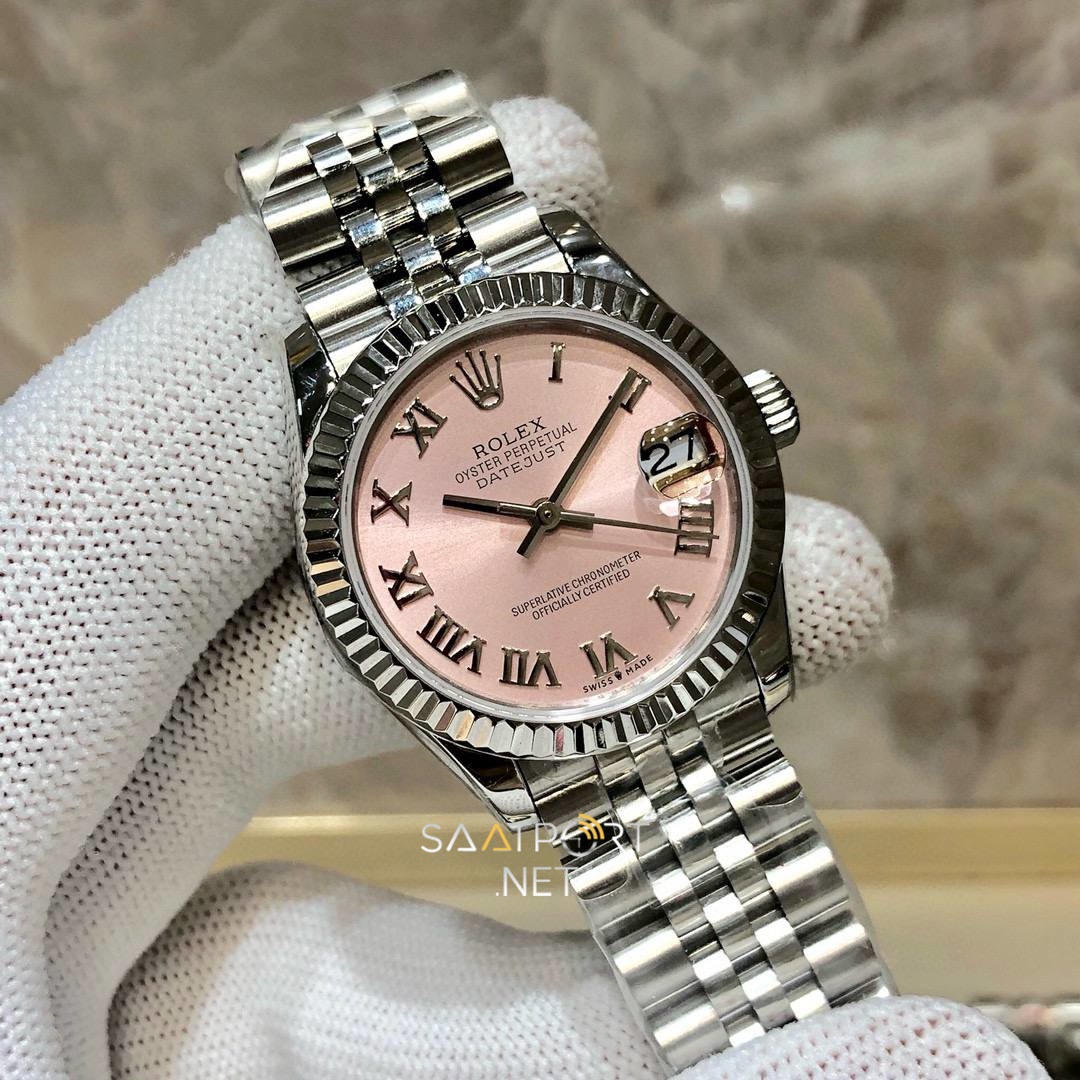 Rolex Datejust 31mm Bayan Pembe Roma Kadran Super Clone Eta