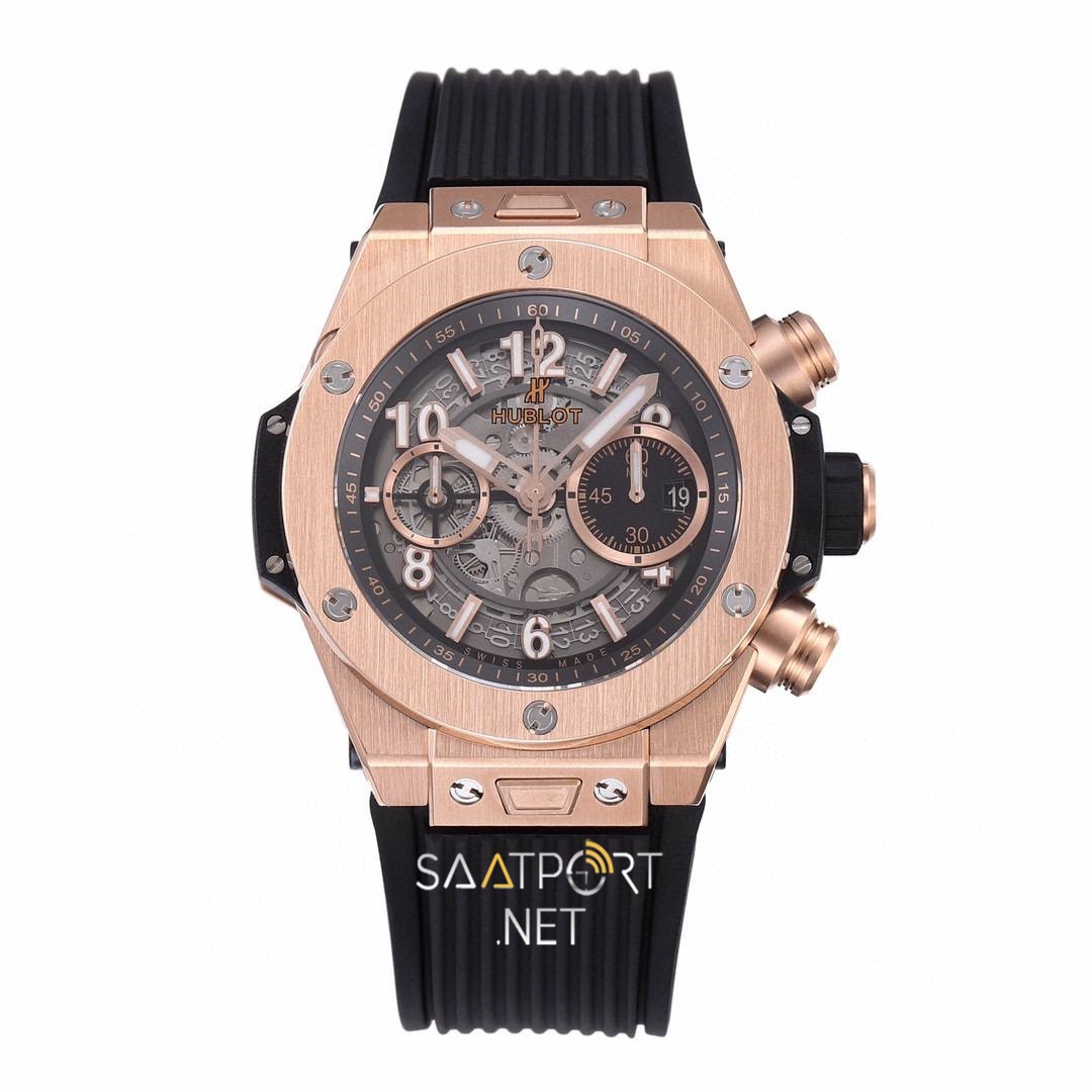 Hublot Big Bang Unico Full Rose Gold İskelet Kadran Super Clone ETA