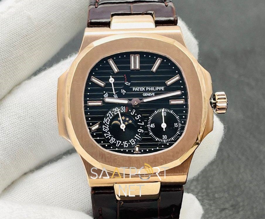 Patek Philippe Nautilus 5712 Rose Deri Kordon Super Clone ETA