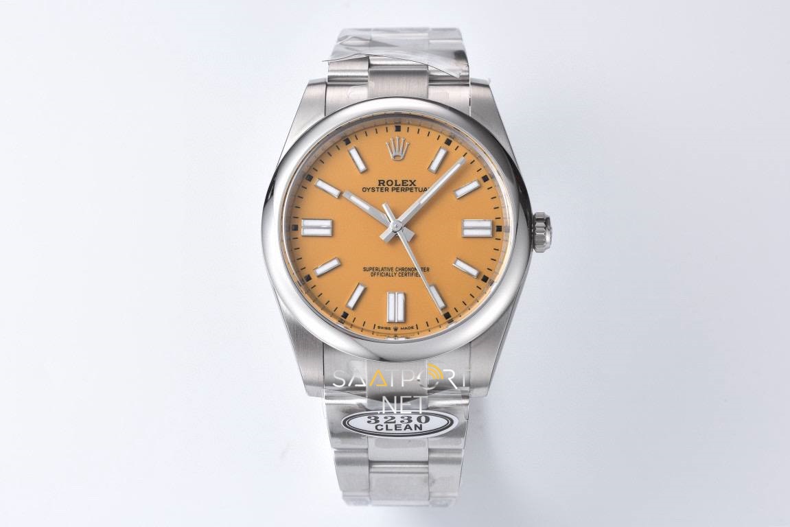 Rolex Oyster Perpetual 41mm Sarı Dial 124300 Super Clone Eta Clean