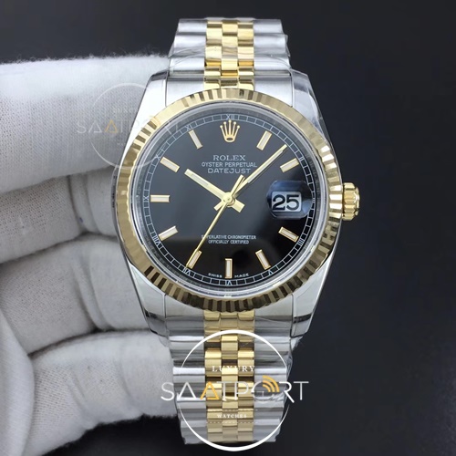 Rolex DateJust 36 mm 116233 ARF 1-1 Best Edition 904L Steel Black Dial Stick Markers on Jubilee Bracelet SH3135 V2