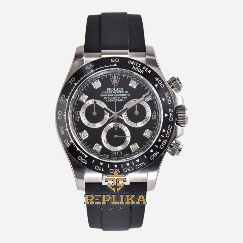 Rolex Daytona 116519 Taşlı Siyah Kadran 904L Clean Factory 4130 Super Clone ETA