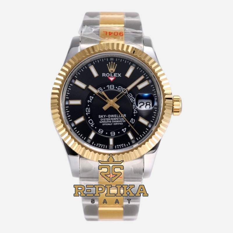 Rolex Sky-Dweller Two Tone 326933 Black Dial 42mm Super Clone ETA