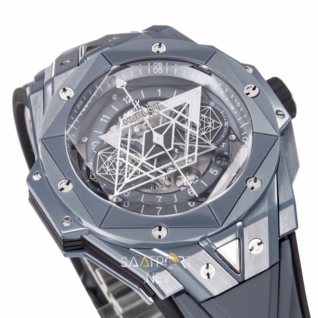 HUBLOT Big Bang Sang Bleu II Grey Ceramıc 45mm Super Clone Eta