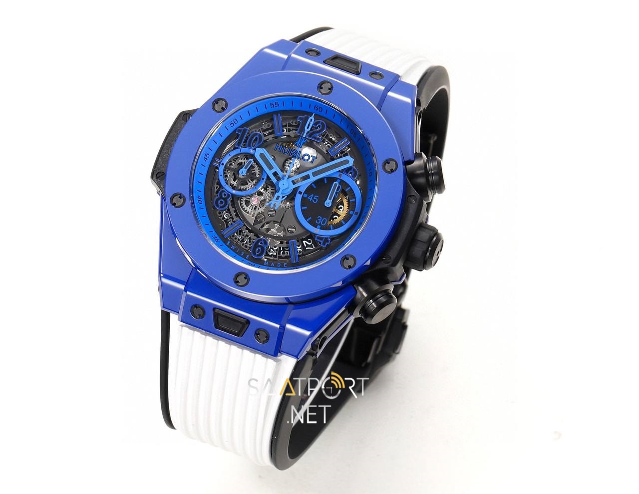 Hublot Big Bang Unico Blue Magic Kauçuk 42mm Super Clone Eta