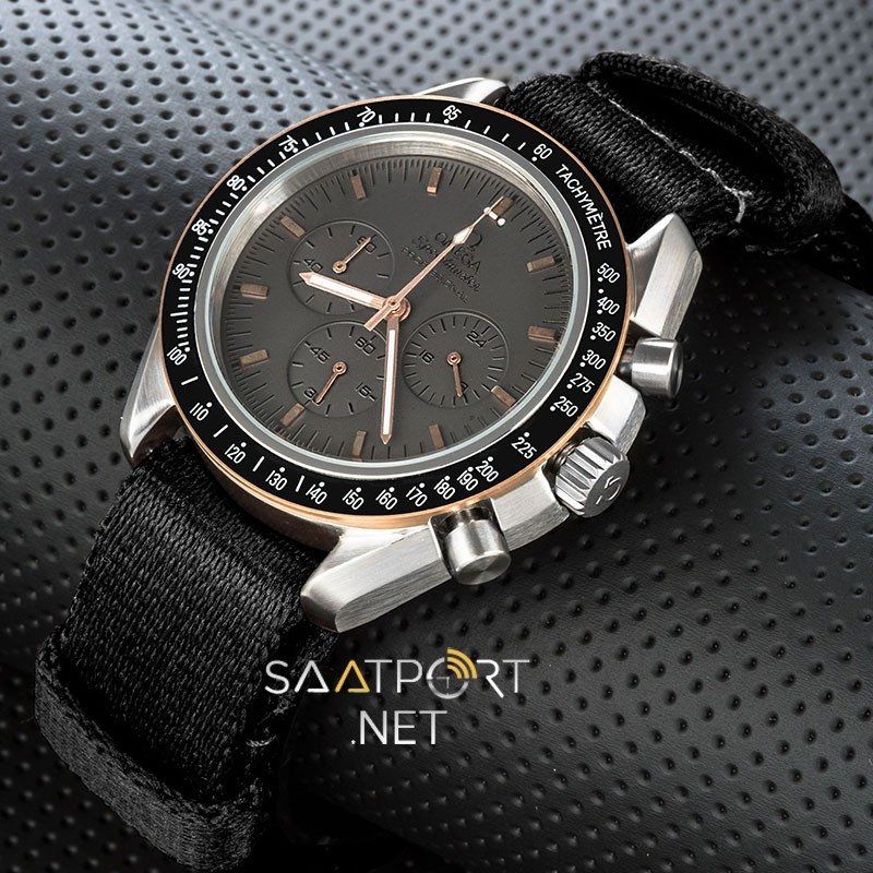 Omega Speedmaster Moonwatch Nato Band Siyah