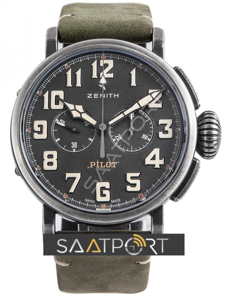 Zenith Heritage Pilot Ton-Up 45mm Steel Nubuck Watch