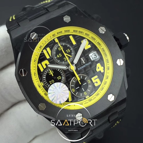 Royal Oak Offshore Bumble Bee Forged Carbon 1-1 JF Best Edition on Leather Strap A7750 V2