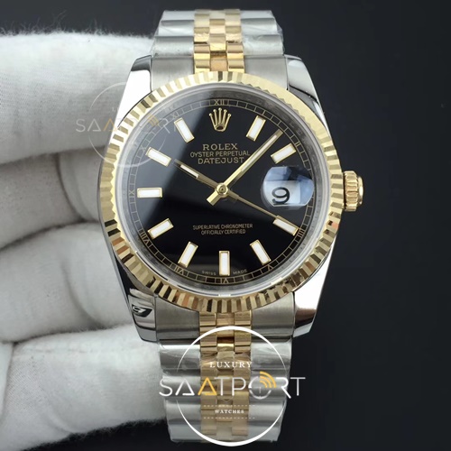 Rolex DateJust 36 mm 116234 GMF 1-1  Black Dial Eta Mekanizma Super Clon 3235