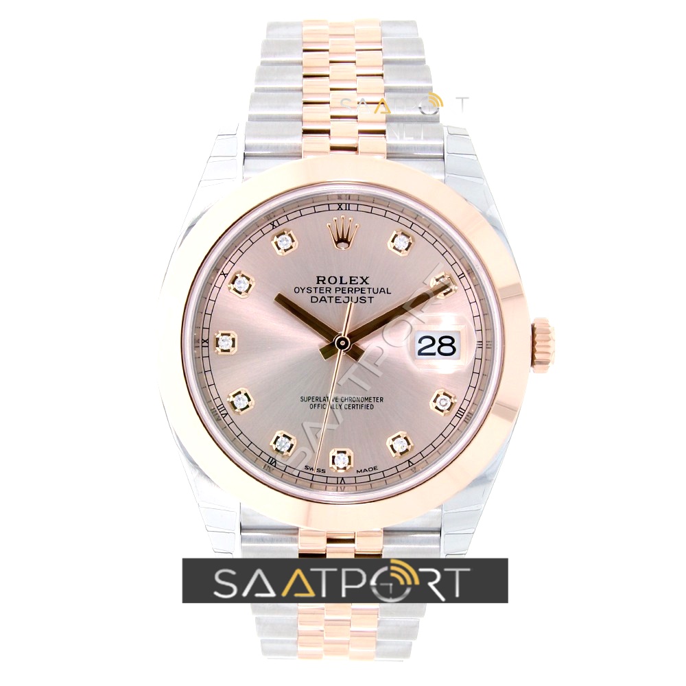 Rolex Datejust 41 Stainless Steel Everose Sundust Dial Jubilee Bracelet 126301