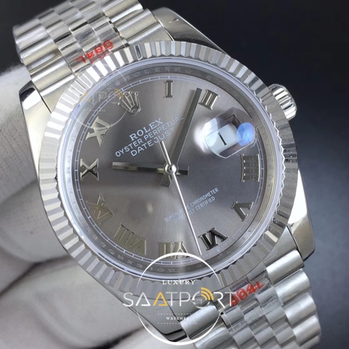 Rolex DateJust 36 mm Noob 1-1 Best Edition 904L Steel Gray Dial Roman Jubilee Super clon