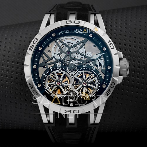 ROGER DUBUIS Silver Excalibur Double Tourbillon 45mm