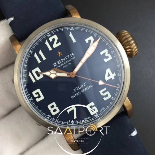 Pilot Type 20 Bronze XF 11 California Special Edition on Blue Leather Strap