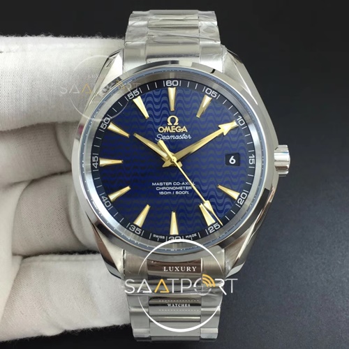 Omega Aqua Terra 41MM 150M SS VSF  Blue  Textured Dial YG Hand on SS Bracelet A8500