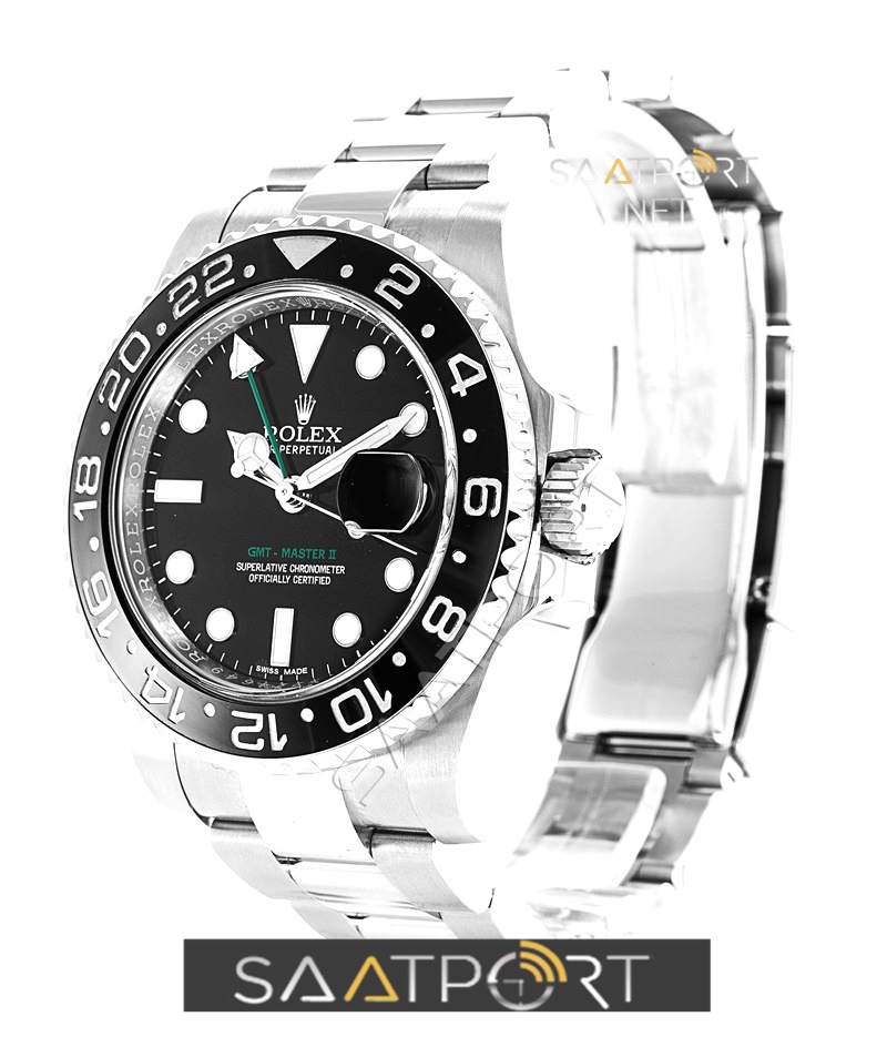 Rolex Gmt Master II Black Ceramic 904L Steel 3186 ETA