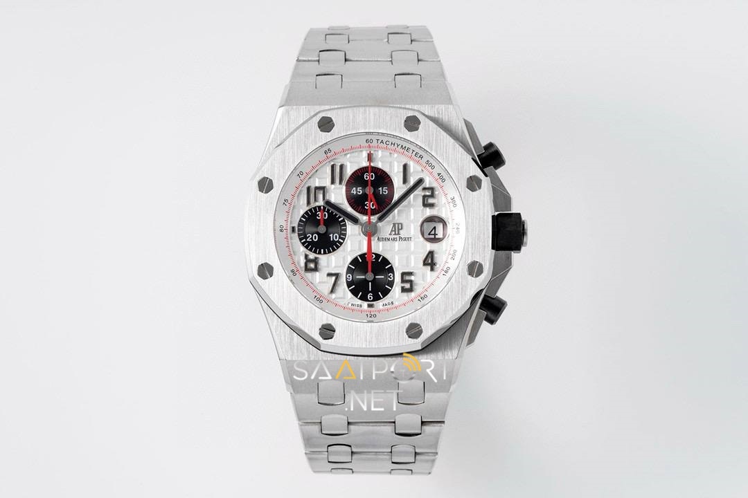 Audemars Piguet White Dial Silver Chronograph 44mm Eta Saat