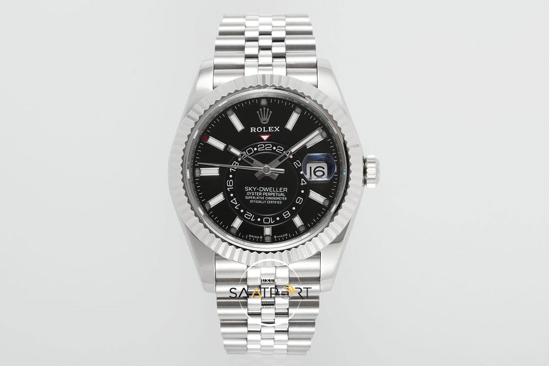 Rolex  Sky Dweller 42 mm Siyah Kadran Jübilee 336934 Super Clone Eta