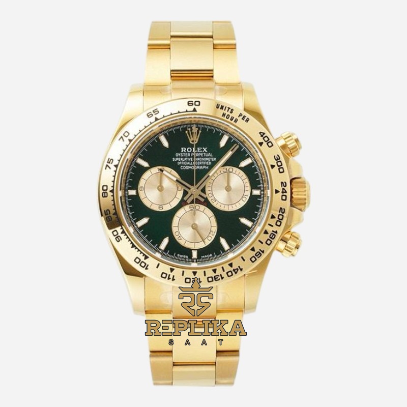 Rolex Daytona 126508 Yeşil Kadran 904L Gold Kasa 4131 Super Clone ETA