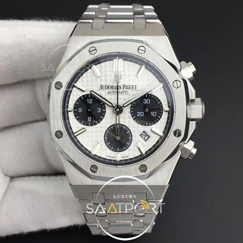 Royal Oak Chronograph SS BF Best Edition WhiteBlack Dial on SS Bracelet A7750