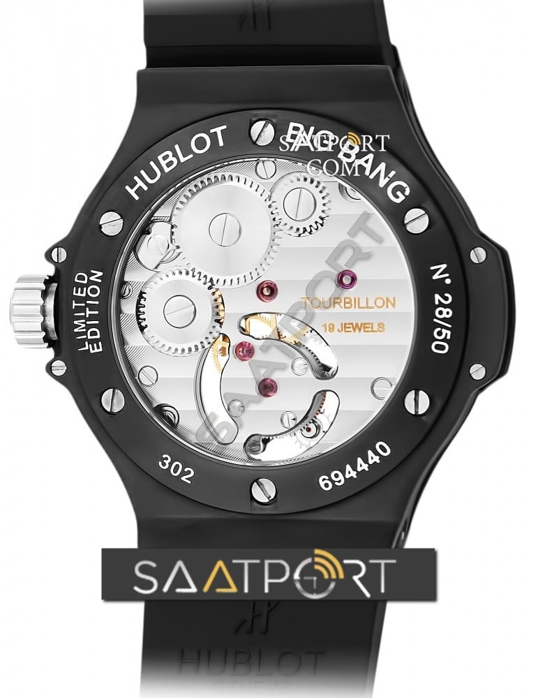 HUBLOT TOURBILLON SOLO BANG BLACK CERAMIC 305.CM.134.RX MENS