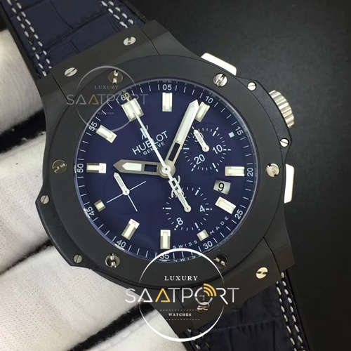 Hublot Big Bang 44mm HBBV6 Full Ceramic Evolution Blue Magic on Blue Gummy Strap HUB4104