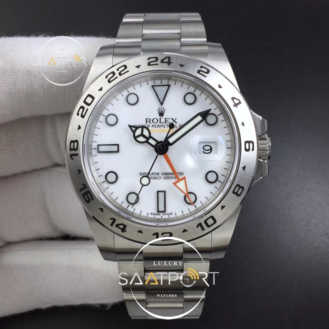 Rolex Explorer II 42mm 216570 Black 904L  GMF 1-1 White Dial  Super Clon 3186