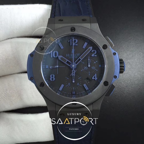 Hublot Big Bang 44mm Full Ceramic Evolution Blue Magic on Gummy Strap HUB4104