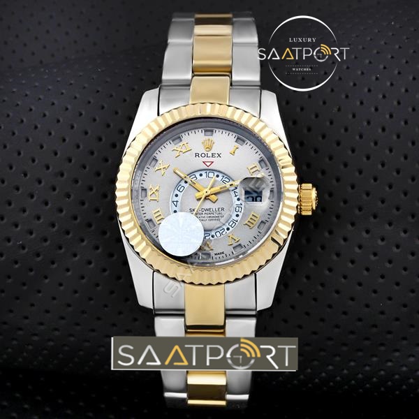 Rolex Sky Dweller 326939 Roma Rakamalı Two Tone Replika Saat