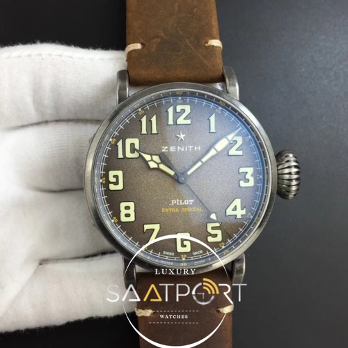 Pilot Type 20 Extra Special 45mm Aged SS Case XF  Brown Dial on Assolumate Strap