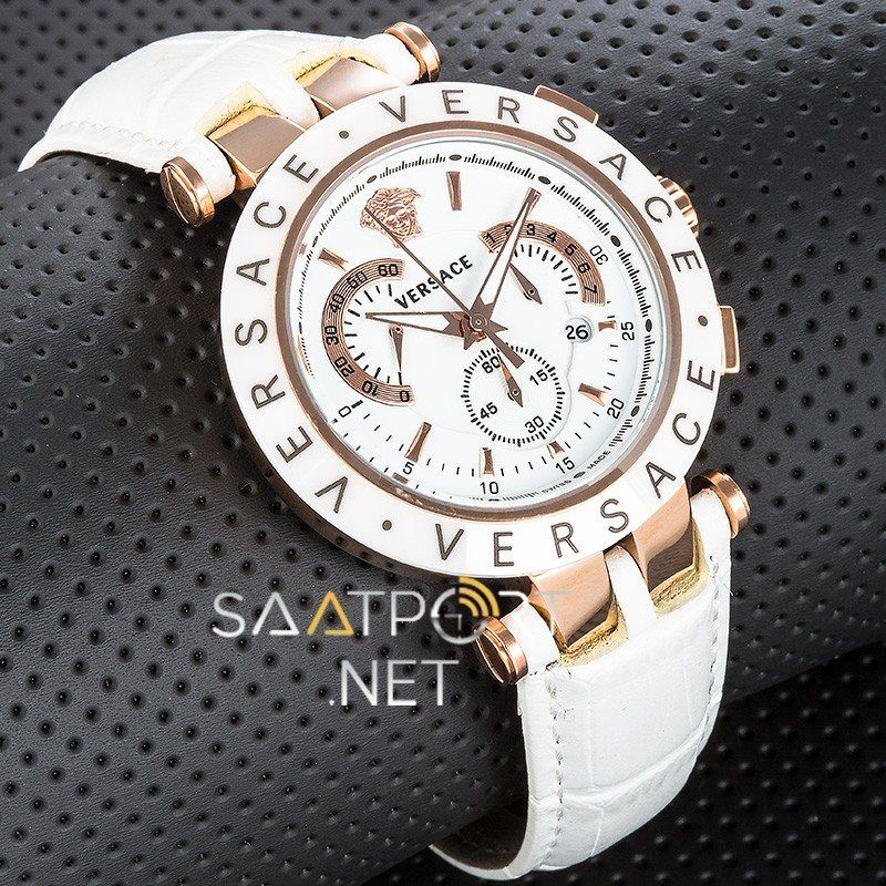 Versace Beyaz Seramik Bezel Chronograph