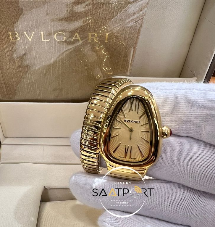 Bvlgari Gold Serpenti Serisi Roma Rakamlı Sarı Kadran