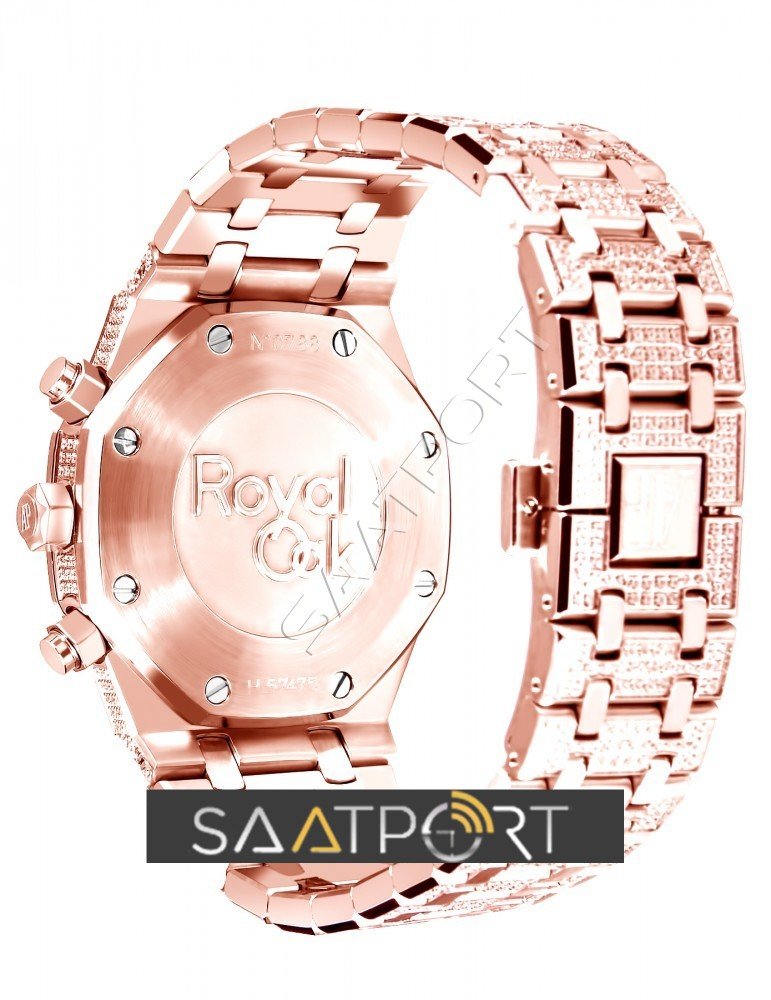 Audemars Piguet Baget Taşlı Diamond  Rose Beyaz Kadran